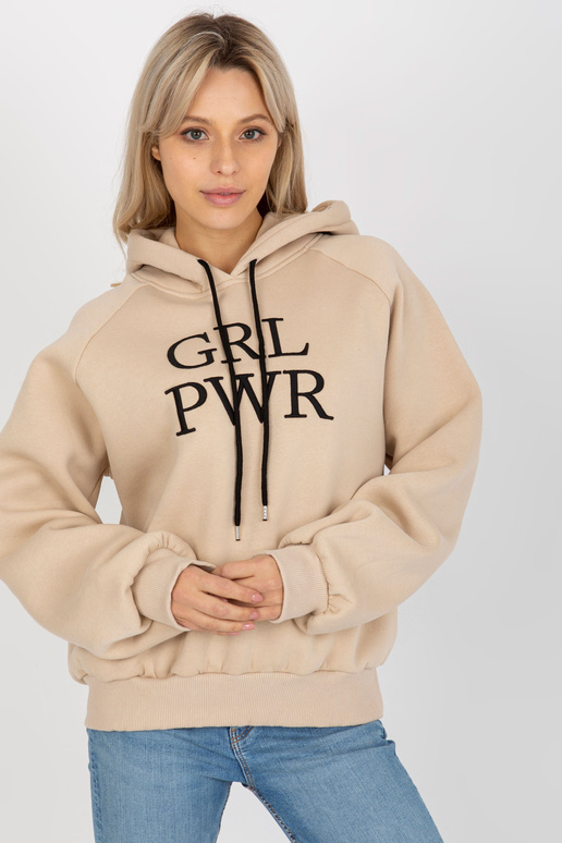 Béžová vystužená mikina s mikinou Debby