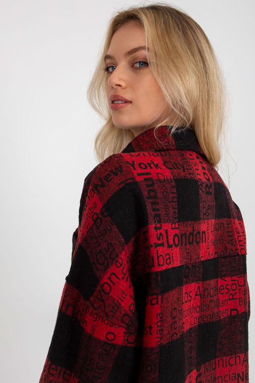 Černočervené kostkované tílko s potiskem