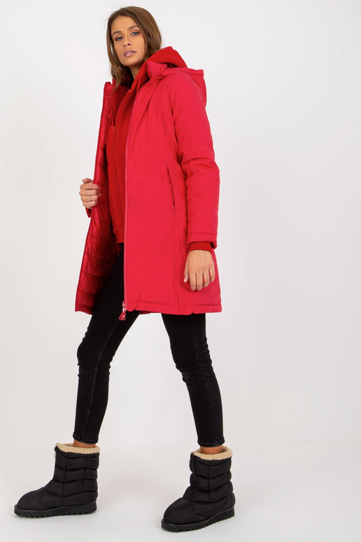 Rote doppelseitige übergangsjacke mit...