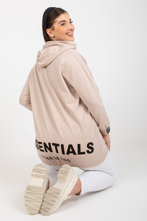 Světle béžová mikina s kapucí na zip...