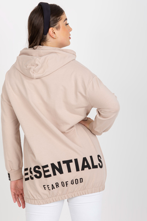 Světle béžová mikina s kapucí na zip...