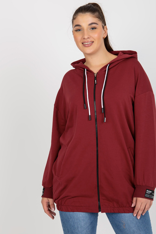 Vínová mikina větší velikosti s...