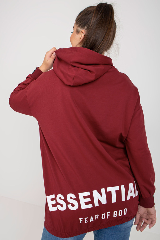 Vínová mikina větší velikosti s...