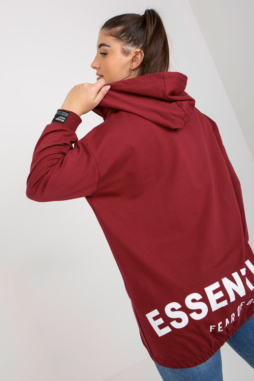 Vínová mikina větší velikosti s...