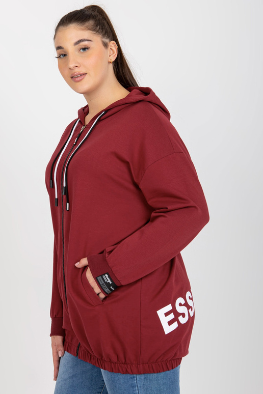 Vínová mikina větší velikosti s...