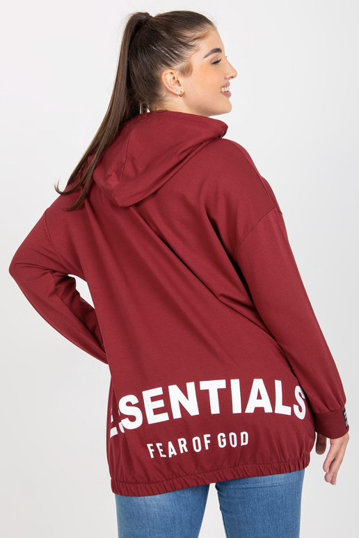 Vínová mikina větší velikosti s...