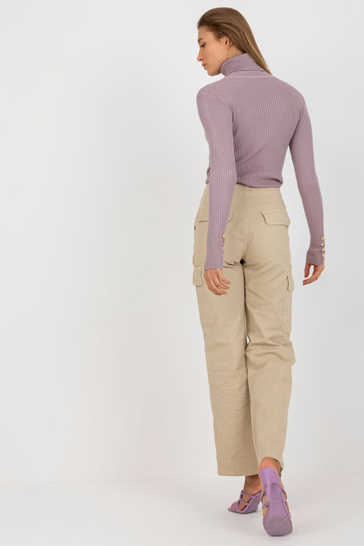 Světle fialový žebrovaný svetr s...