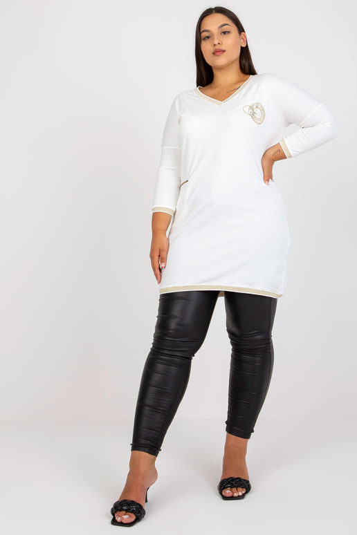 Bílá bavlněná tunika s výstřihem do V