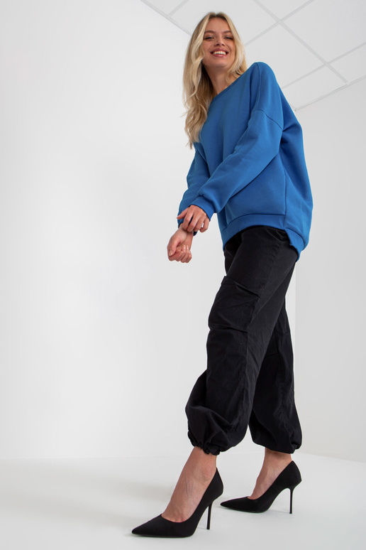 Tmavě modrá základní bavlněná mikina