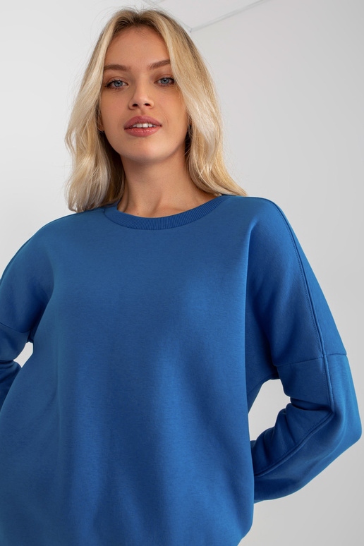 Tmavě modrá základní bavlněná mikina