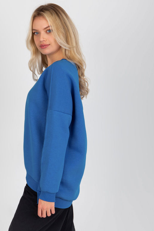 Tmavě modrá základní bavlněná mikina