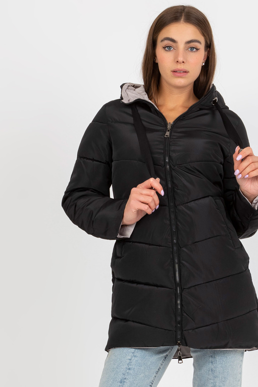 Černo-béžová oboustranná zimní bunda... Černo-béžová oboustranná zimní bunda...