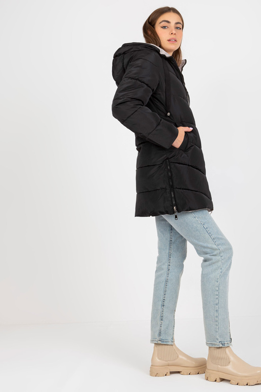 Černo-béžová oboustranná zimní bunda... Černo-béžová oboustranná zimní bunda...