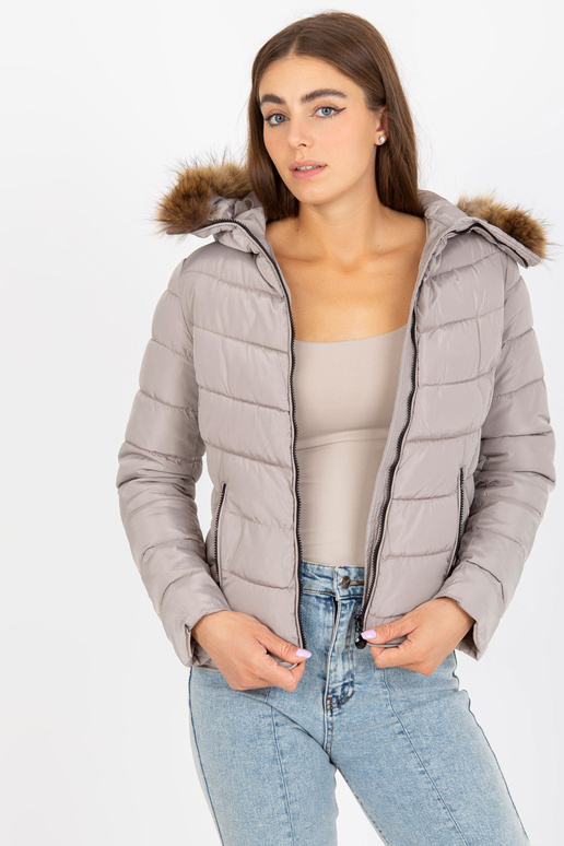 Tmavě béžová dámská přechodová bunda... Tmavě béžová dámská přechodová bunda...