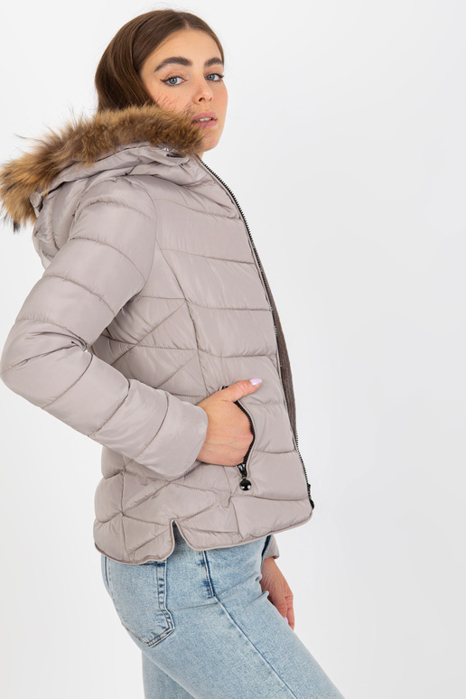 Tmavě béžová dámská přechodová bunda... Tmavě béžová dámská přechodová bunda...