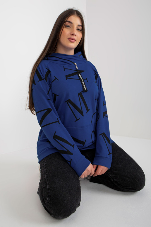 Tmavě modrá dámská mikina s kapucí...