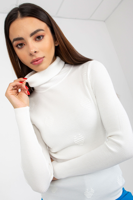 Bílý vypasovaný proužkovaný svetr s...