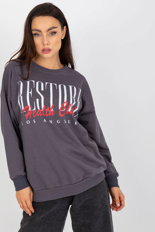 Tmavě šedá dámská mikina s potiskem...