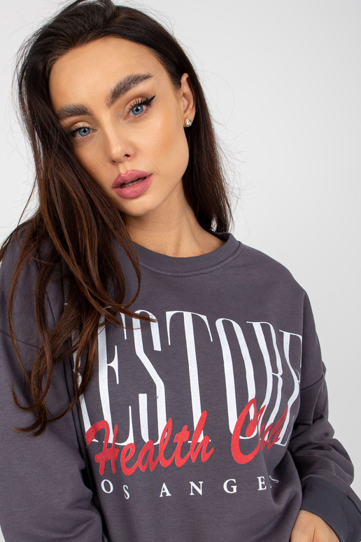 Tmavě šedá dámská mikina s potiskem...