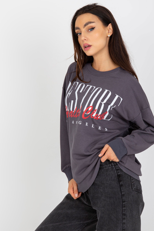 Tmavě šedá dámská mikina s potiskem...