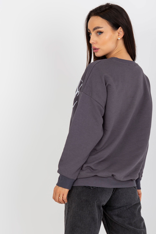 Tmavě šedá dámská mikina s potiskem...