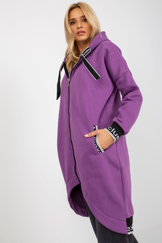 Fialová mikina s dlouhým zipem Mayar