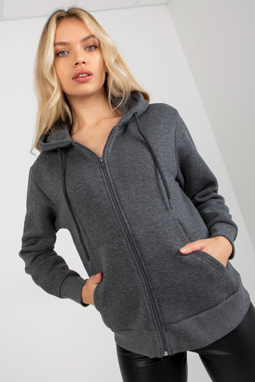 Tmavě šedá basic mikina na...