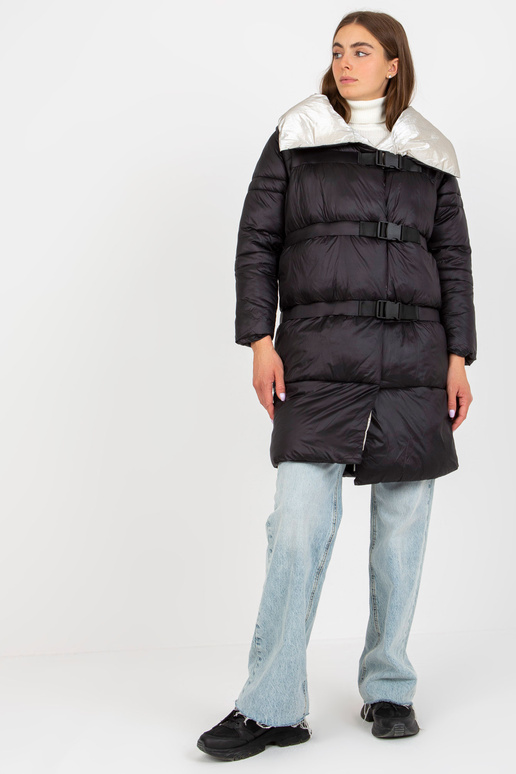 Černo-béžová péřová bunda 2v1 zimní s... Černo-béžová péřová bunda 2v1 zimní s...