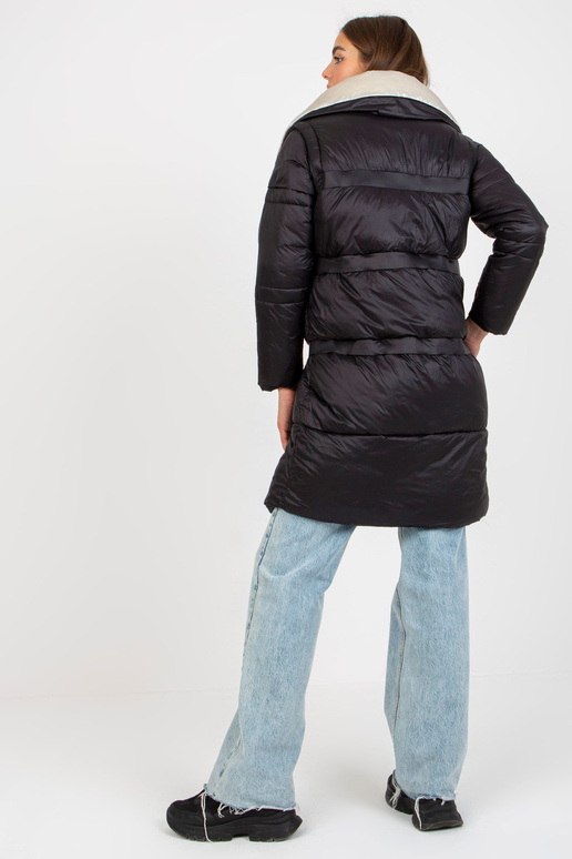 Černo-béžová péřová bunda 2v1 zimní s... Černo-béžová péřová bunda 2v1 zimní s...