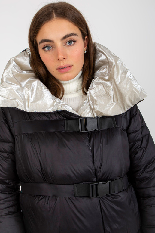 Černo-béžová péřová bunda 2v1 zimní s... Černo-béžová péřová bunda 2v1 zimní s...