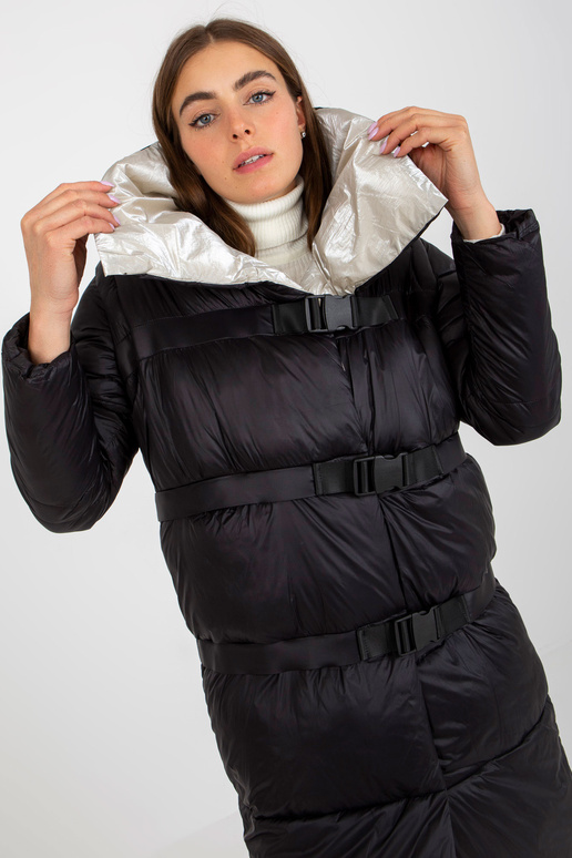 Černo-béžová péřová bunda 2v1 zimní s... Černo-béžová péřová bunda 2v1 zimní s...