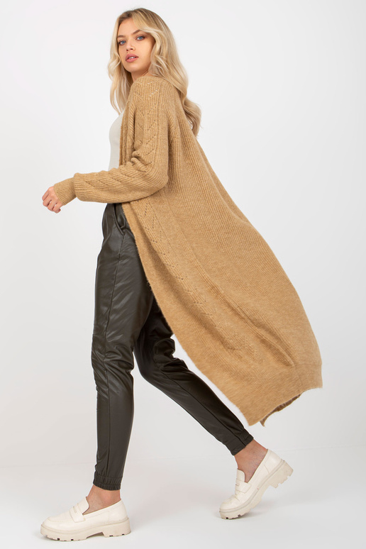 Velbloudí maxi cardigan bez zapínání Velbloudí maxi cardigan bez zapínání