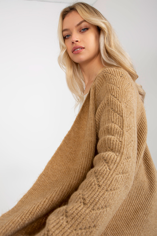 Velbloudí maxi cardigan bez zapínání Velbloudí maxi cardigan bez zapínání