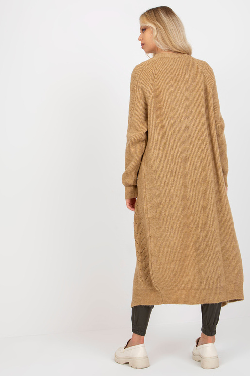 Velbloudí maxi cardigan bez zapínání Velbloudí maxi cardigan bez zapínání