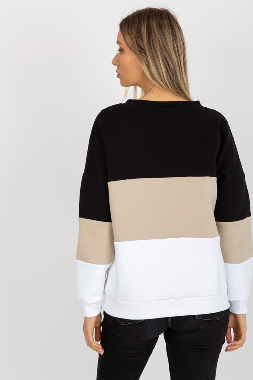 Černo-béžová mikina se základním...