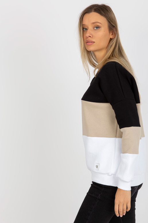 Černo-béžová mikina se základním...