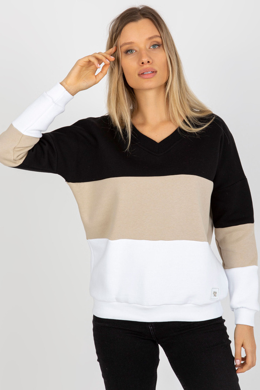 Černo-béžová mikina se základním...