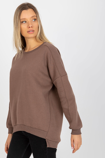 Hnědá basic mikina s...