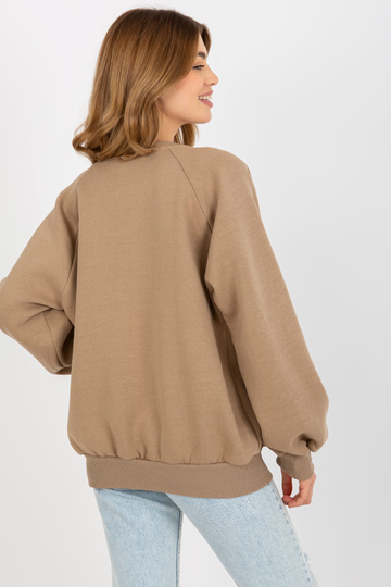 Tmavě béžová mikina bez... 2