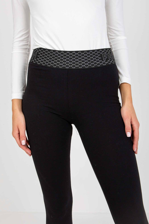 Černé ležérní legíny s elastickým pasem