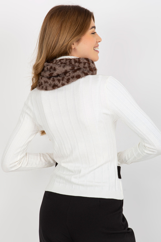 Tmavě béžovo-hnědý zimní dámský komín...