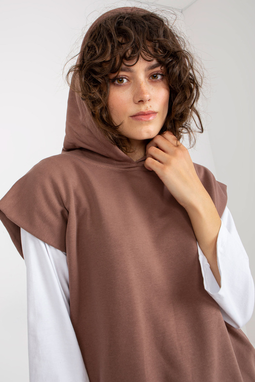 Hnědý třídílný ležérní set s mikinou