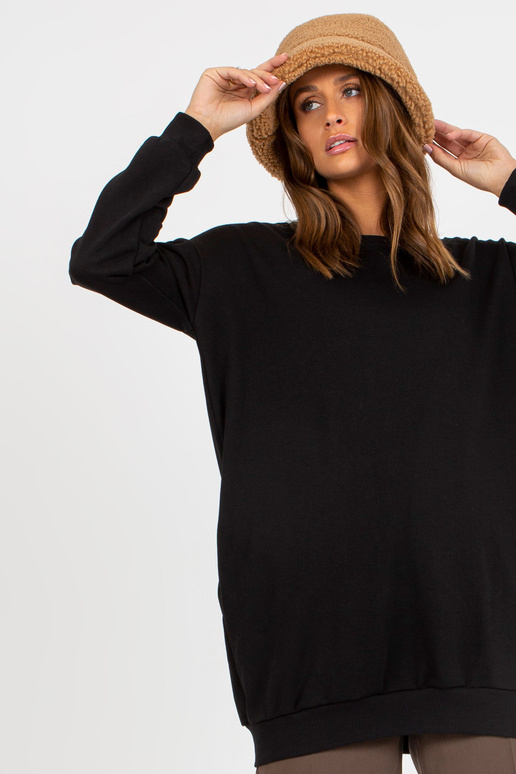 Mikina Schwarzes langes Basic Oversize