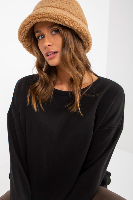 Mikina Schwarzes langes Basic Oversize