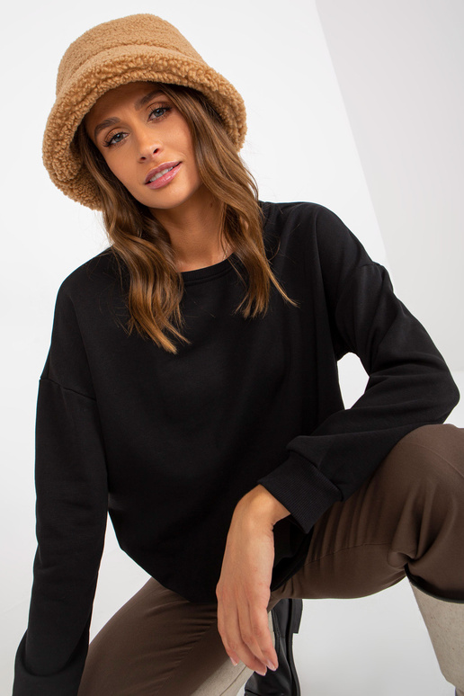 Mikina Schwarzes langes Basic Oversize