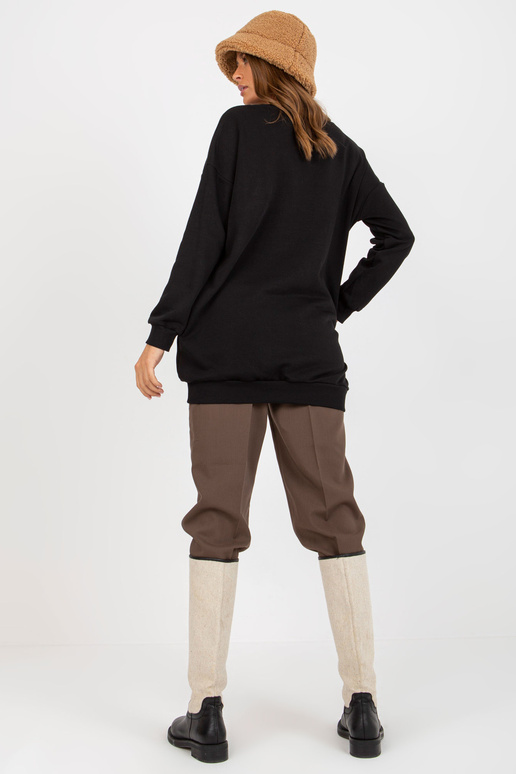 Mikina Schwarzes langes Basic Oversize