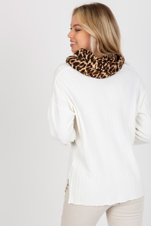 Tmavě béžový dámský šátek s leopardím...