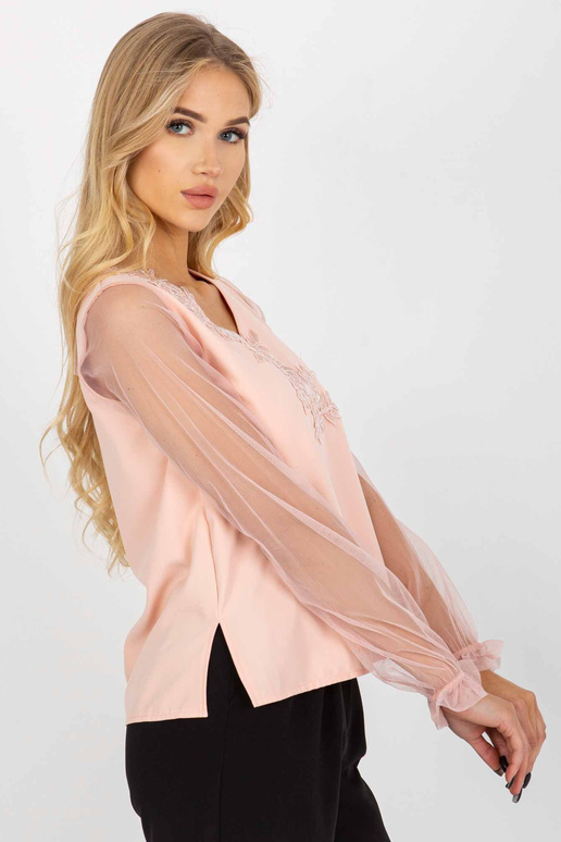 Broskvová společenská halenka se...