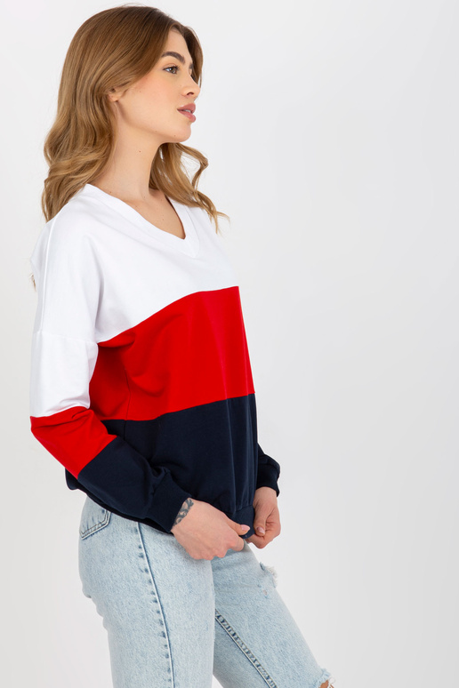 Bílá a tmavě modrá basic mikina bez... Bílá a tmavě modrá basic mikina bez...