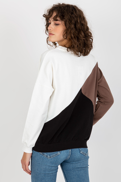 Bíločerná basic mikina s kulatým...